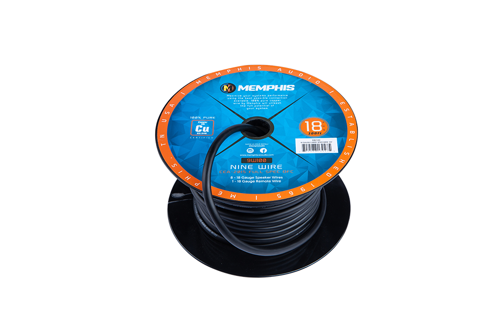 Memphis Audio | 18 Gauge 9 Conductor wire 100ft. Spool