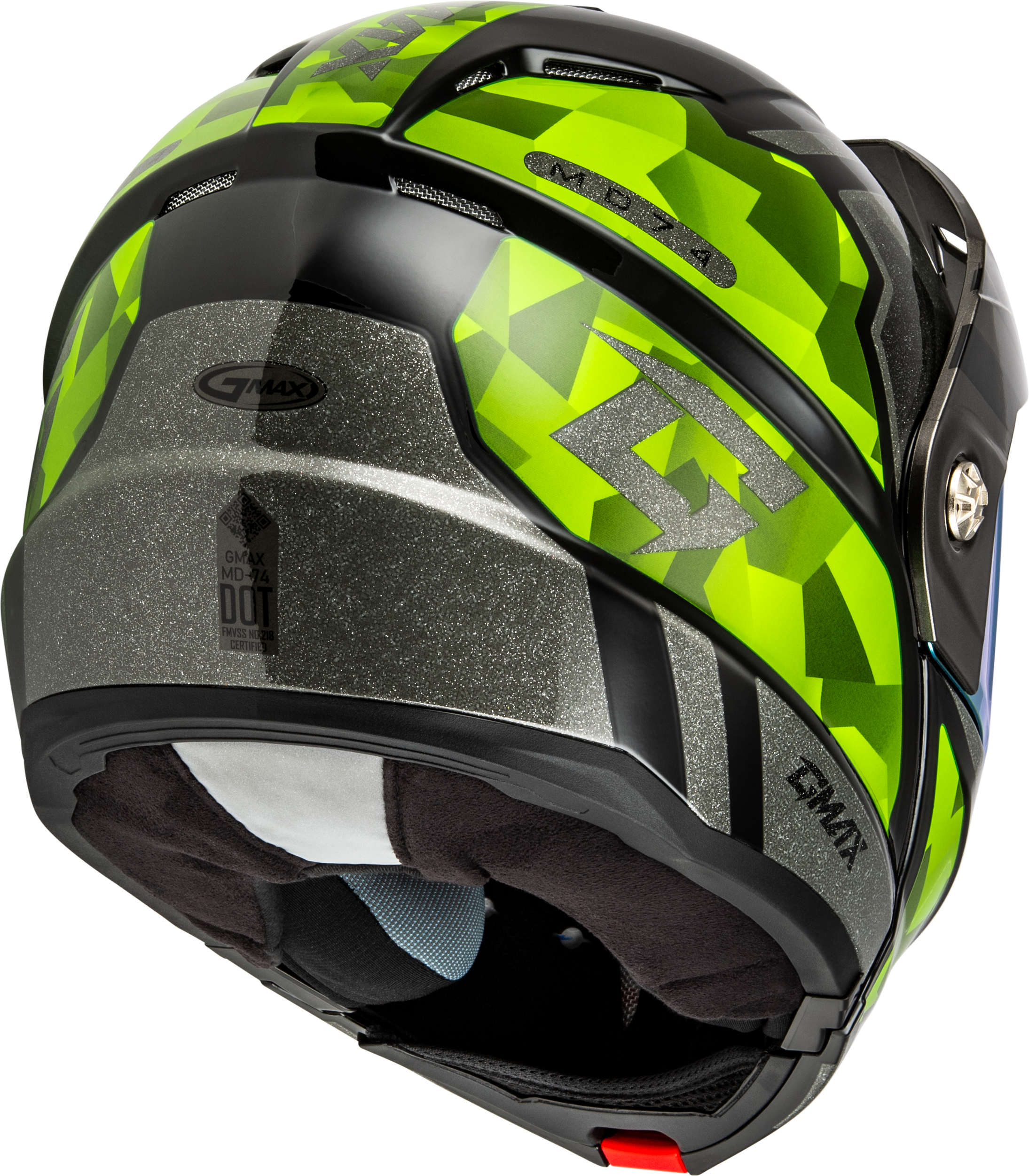 Md 74 Striker Modular Helmet W Gld Shld Blk/Slvr/Grn Mtlc 2x