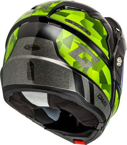 Md 74 Striker Modular Helmet W Gld Shld Blk/Slvr/Grn Mtlc 2x