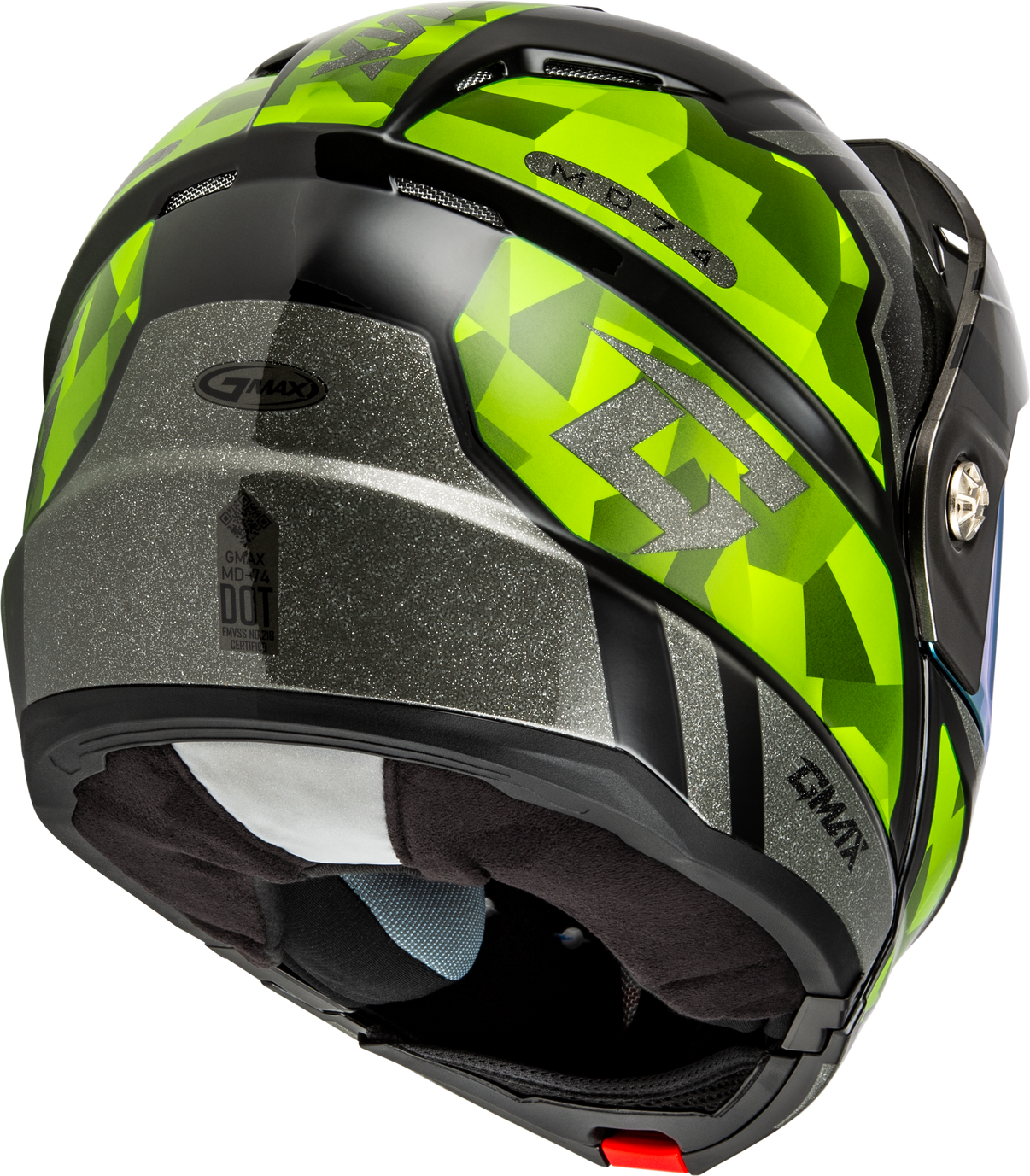 Md 74 Striker Modular Helmet W Gld Shld Blk/Slvr/Grn Mtlc Xl