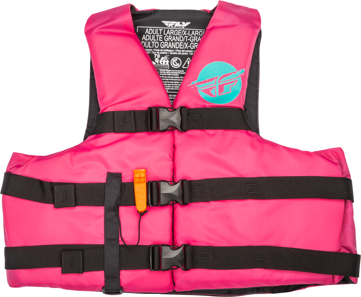 Nylon Flotation Vest Neon Pink/Teal 3x