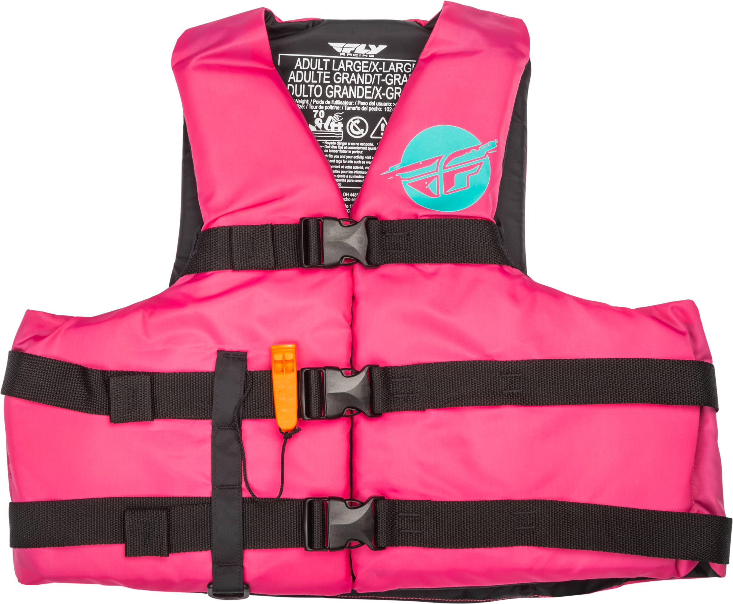 Nylon Flotation Vest Neon Pink/Teal 3x