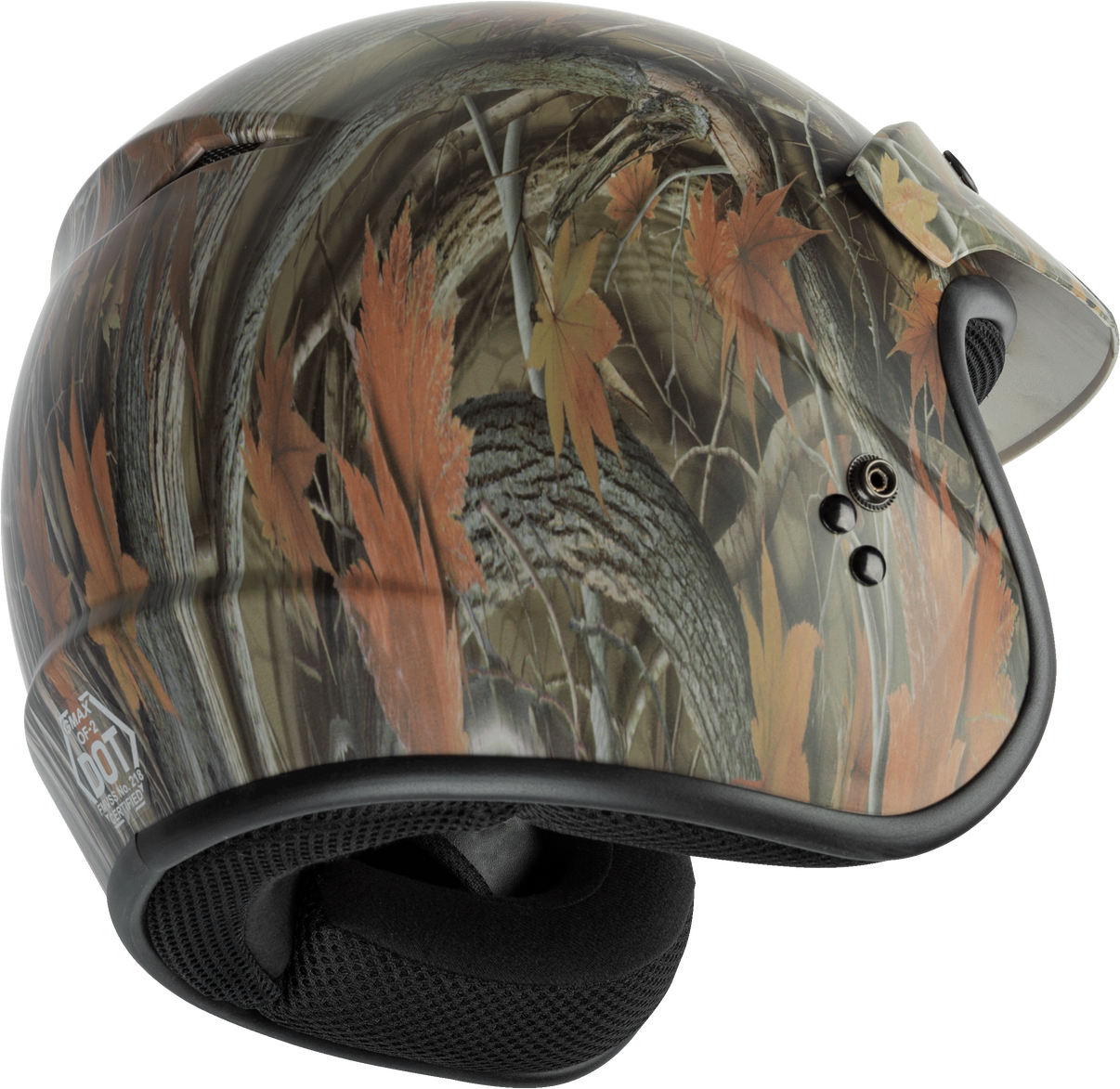Of 2 Open Face Helmet Leaf Camo Lg