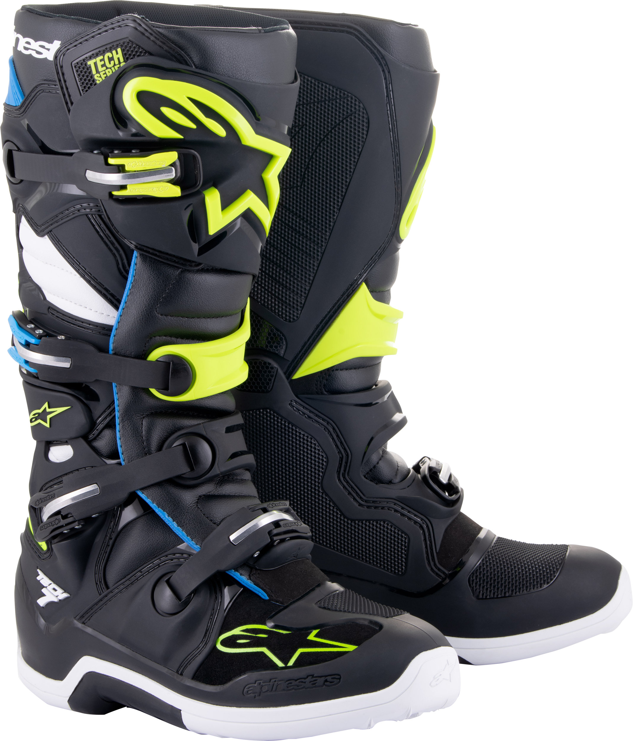 Tech 7 Boots Blk/Enamel Blu/Fluo Yel Sz 6
