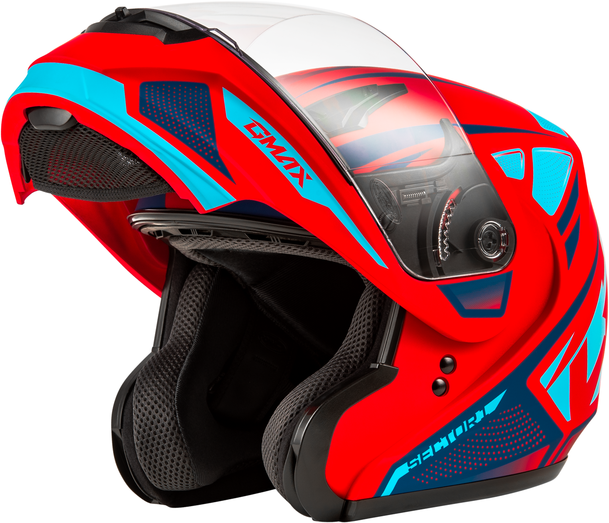 Md 04 Sector Helmet Matte Red/Blue  Xs