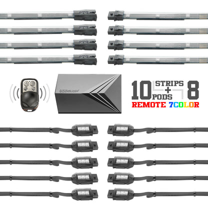 18pc 7 Color Remote
