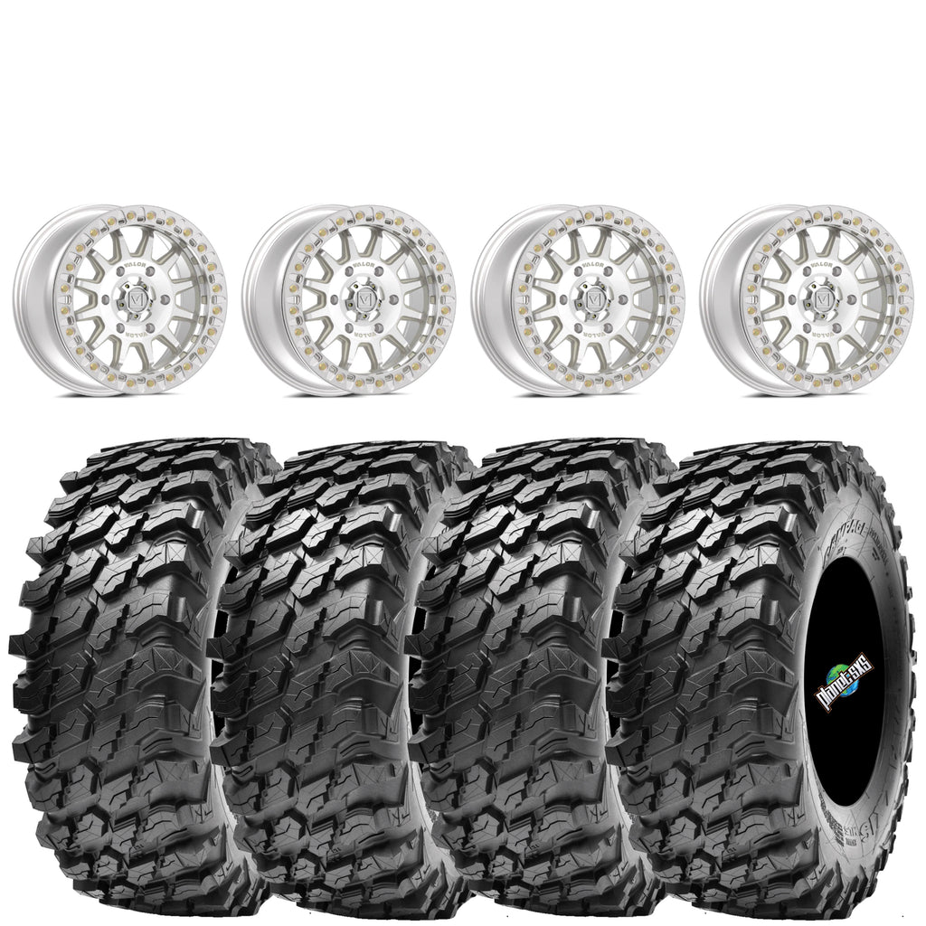 Valor Offroad V09 Raw Machined beadlock 15x7 40mm Maxxis Rampage kit