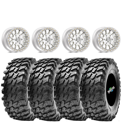 Valor Offroad V09 Raw Machined beadlock 15x7 40mm Maxxis Rampage kit