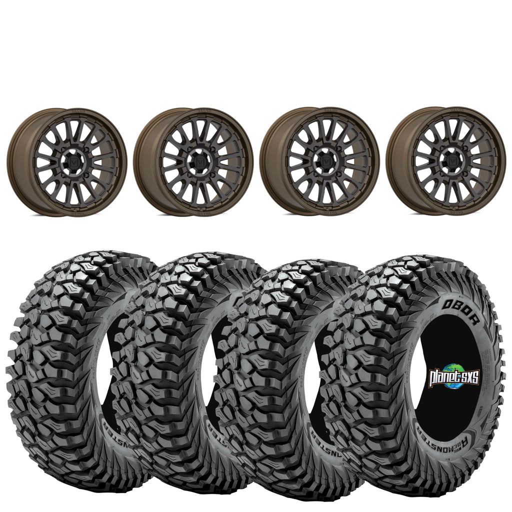 Valor Offroad V14 Root Beer UTV wheels on Journey Rock Poison tires | 4/137