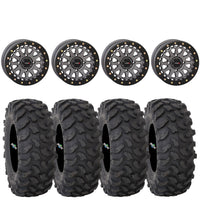System 3 SB6 Gunmetal Beadlock Wheels + XTR370 Tires (Mounted Kit) | PlanetSXS
