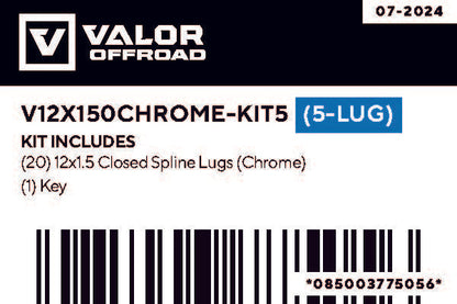 12x1.5 UTV Wheels Lug Kit Chrome