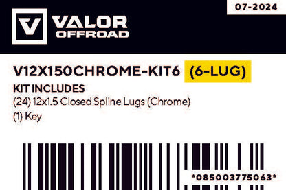 12x1.5 UTV Wheels Lug Kit Chrome (6-Lug)