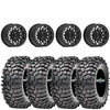 Valor V08 Beadlock Wheels + Maxxis Roxxzilla Tires (Mounted Kit) – 15x7 | 4x156 AND 4x137 Bolt Pattern | Rock-Ready Setup