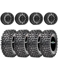 Valor V08 Beadlock Wheels + Maxxis Roxxzilla Tires (Mounted Kit) – 15x7 | 4x156 AND 4x137 Bolt Pattern | Rock-Ready Setup