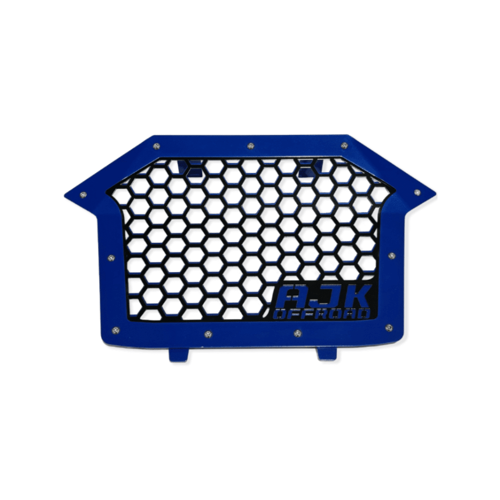 Polaris RZR Grill by AJK Offroad Blue Grill Close Up
