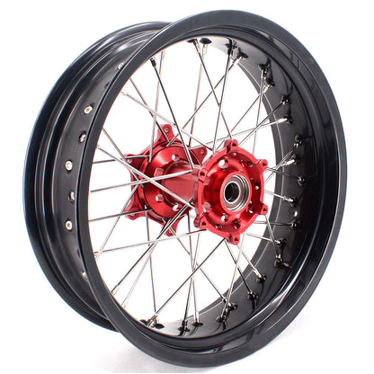 KKE 3.5 & 4.25 Supermoto Motard Wheels Rims for BETA RR 2013-2024 Red Hubs