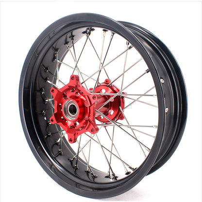 KKE 3.5 & 4.25 Supermoto Motard Wheels Rims for BETA RR 2013-2024 Red Hubs
