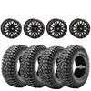 High Lifter HL23 Matte Black Beadlock Wheels on Obor RocScraper Tires – 4/137 UTV Wheel & Tire Kit