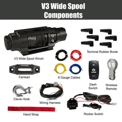 VIPER V3 Winch - 4,500lb Wide Spool