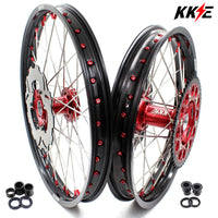 KKE 21&18 21&19 Wheels for HONDA CR125R 1995-1997 CR250R 1995-1996 Red Nipples