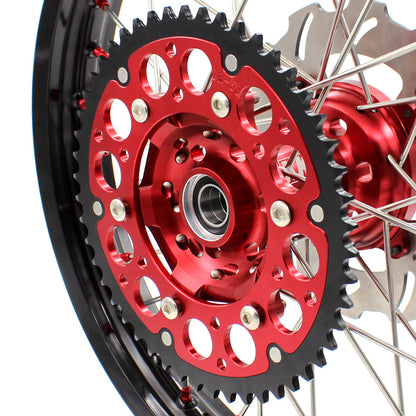 KKE 21&18 21&19 Wheels for HONDA CR125R 1995-1997 CR250R 1995-1996 Red Nipples
