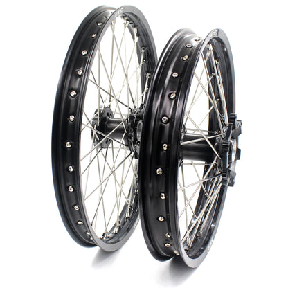 KKE 21" 19" Alloy Wheels Rims For HONDA CR125R CR250R CRF250R CRF450R Black
