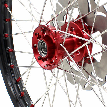 KKE 21&18 21&19 Wheels for HONDA CR125R 1995-1997 CR250R 1995-1996 Red Nipples