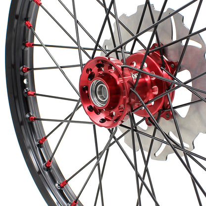 KKE 21/18 21/19 CNC MX Wheels Set For Honda XR400R 1996-2004 XR600R 1991-2000 Black Spokes