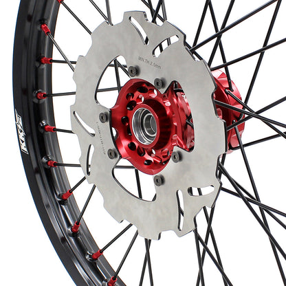 KKE 21/18 21/19 CNC MX Wheels Set For Honda XR400R 1996-2004 XR600R 1991-2000 Black Spokes