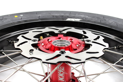 KKE 17" Supermoto Wheels Tires For HONDA CRF250R 04-13 CRF450R 02-12