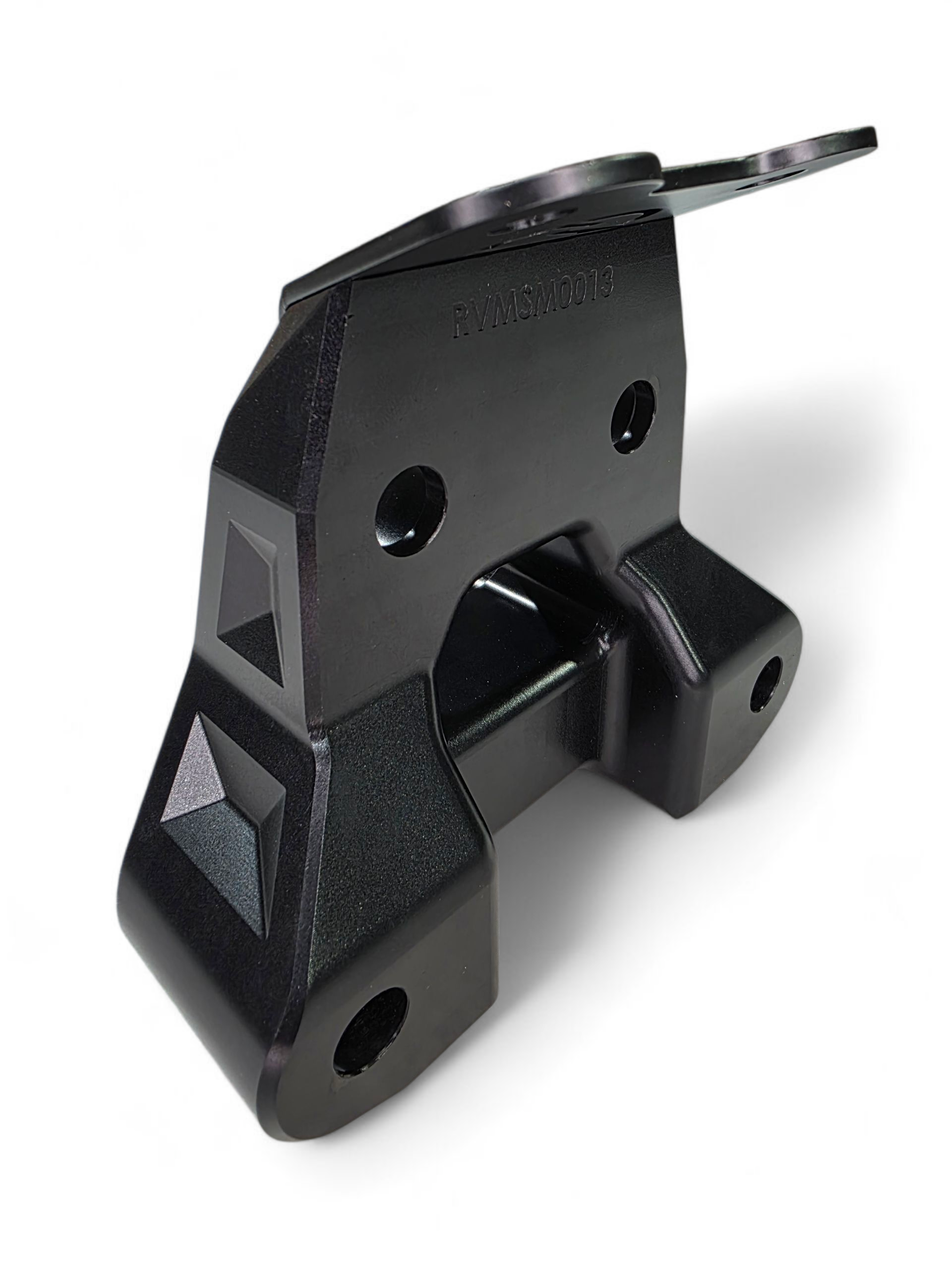 Can-Am Maverick R billet radius rod plate mounting points showing bolt-on installation