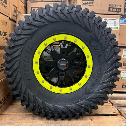 System 3 Sb4 beadlocks matte blk with colored rings on Obor Roc Scraper