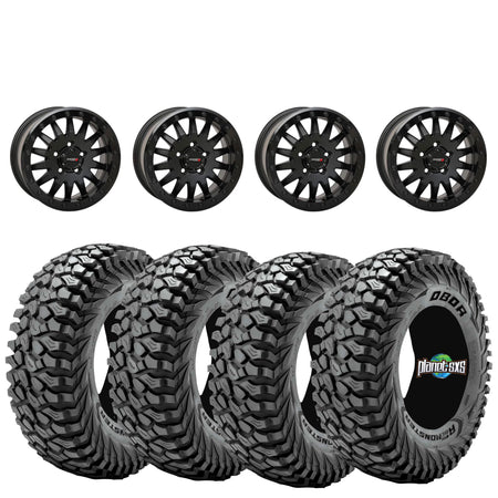 System 3 SB8 Beadlocks + Journey Rock Poison tires (Mounted UTV Kit) | Matte Black 5/4.5 bolt pattern PlanetSXS