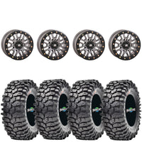 High Lifter HL23 Gunmetal Beadlock Wheels on Maxxis Roxxzila Tires – 4/156 UTV Wheel & Tire Kit