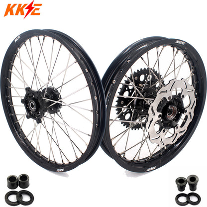 KKE 21/18 Enduro Off Road Wheels Rim Fit For SUZUKI DRZ400SM 2005-2024 Black Hub