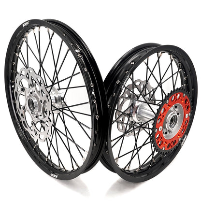 KKE 21/18 New Generation Cast Hub Billet Wheels Fit For KTM EXC XC-W XCF-W EXC-F 2003-2025 Black Spokes