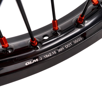 KKE 21" 18" Cast Enduro Wheels For KTM EXC EXC-F EXC-E 2003-2025 Black Spokes