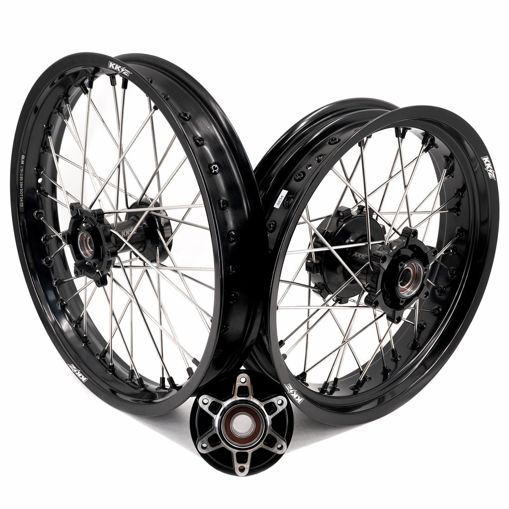 KKE 2.5*19 & 3.5*17 Dirtbike Tubed Spoke Wheels Rims Fit KTM 390 Adventure 2020-2021 Black