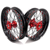 KKE 17inch Supermoto Wheels fit HONDA CRF250R 04-13 CRF450R 02-12 Black Spoke