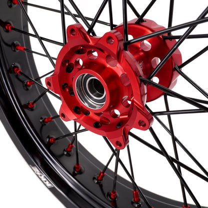 KKE 17inch Supermoto Wheels fit HONDA CRF250R 04-13 CRF450R 02-12 Black Spoke