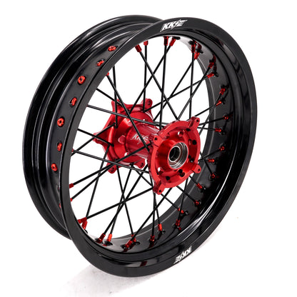 KKE 17inch Supermoto Wheels fit HONDA CRF250R 04-13 CRF450R 02-12 Black Spoke