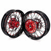KKE 17inch Supermoto Wheels fit HONDA CRF250R 04-13 CRF450R 02-12 Black Spoke