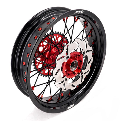 KKE 17inch Supermoto Wheels fit HONDA CRF250R 04-13 CRF450R 02-12 Black Spoke