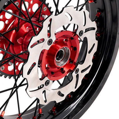 KKE 17inch Supermoto Wheels fit HONDA CRF250R 04-13 CRF450R 02-12 Black Spoke