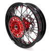 KKE 17inch Supermoto Wheels fit HONDA CRF250R 04-13 CRF450R 02-12 Black Spoke