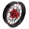 KKE 17inch Supermoto Wheels fit HONDA CRF250R 04-13 CRF450R 02-12 Black Spoke