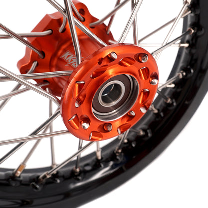 KKE 10/10 Small Kid's Wheels For KTM SX50 2014-2023 Mini Dirtbikes Orange Hub