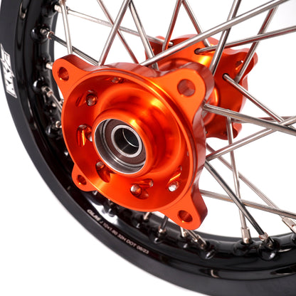 KKE 10/10 Small Kid's Wheels For KTM SX50 2014-2023 Mini Dirtbikes Orange Hub