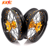 KKE 3.5/4.25 Supermoto Race Wheels For Suzuki RM125 1996-2007 RM250 1996-2008 Gold Nipples