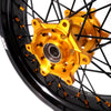 KKE 3.5/4.25 Supermoto Race Wheels For Suzuki RM125 1996-2007 RM250 1996-2008 Gold Nipples